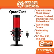 HyperX QuadCast USB Microphone USB A Anti-vibration Shock Mount Tap-to-Mute Sensor Built-in Pop Filter PC Mac PS5 PS4
