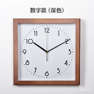 Minimalist Japanese Style Square Wall Clock Living Room Japanese Rhythm Retro Wall Clock Nordic Modern Clock Solid Wood