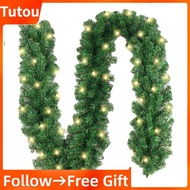 Tutoushop Christmas Pine Vine Wreath  2.7m Plastic for Garden