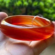 2025 Hot-selling Natural Silk-wrapped Agate Bracelet Red Agate Bracelet Widened Thickened Chalcedony