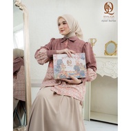 Ayzel Classic Floral Embroidery Blouse Oneca Premium Exclusive Motif Wudhu & Nursing Friendly All Si