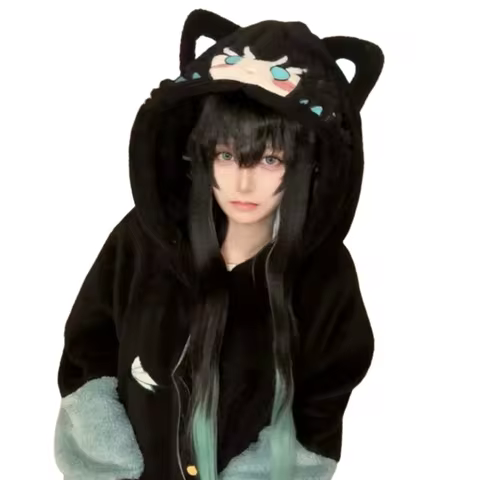 Demon Slayer Anime Pajamas Muichiro Tokito Peripheral Goods Sleepwear Coral Fleece Keep Warm Homewea