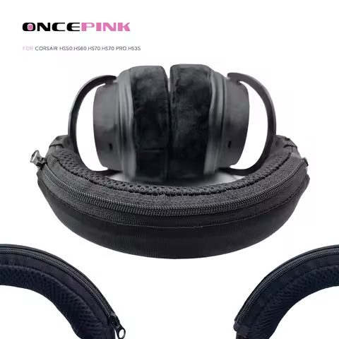 Universal Full Closure Headphone Headband Cover Zipper Cushion Protective for Corsair HS50, HS60, HS