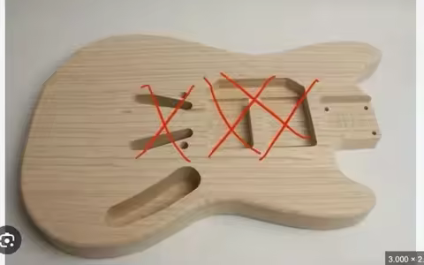 Mustang Style Guitar Body 2 Pieces Alder Wood Unfinished No Painted for DIY Craft Guitarists