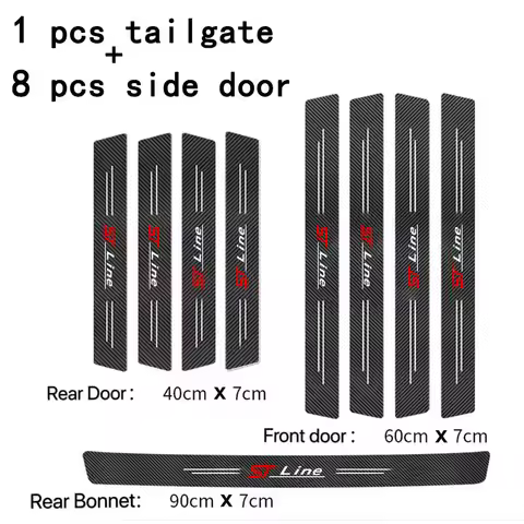 Car Sill pedal Rear Bumper Protection Stickers for Ford ST-line Focus 2 3 Mondeo Ecosport Kuga Mk4 F