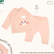 Dokma (4.5-8.8kg) Children's Long-Sleeved Shirt Set Bamboo Fabric DT191 Baby Long-Sleeve Clothes (1-