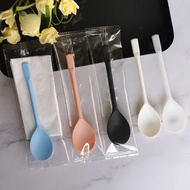 Disposable Spoon Color Disposable Spoon Plastic Commercial Thickened Dessert Spoon Individually Pack