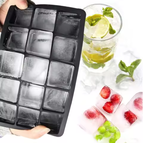 4/6/8/15 Grids Silica Gel Ice Cube Mold Large Square Ice Cube Ice Cube Mold DIY Ice Maker Cube Tray 