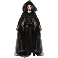Women's Corpse Bride Costume Halloween Ghost Bride Witch Vampire Black  Dress Scary Halloween Costum