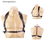 Glowingbubbles Punk Men Leather Harness Body Chest Bondage Belt Black Cosplay Belts GBS