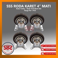 SSS Caster Wheels 4" 4 inch Dead - Rubber 4" Wheel/ Trolley Wheels Trolley Wheels SSS Brand Dead