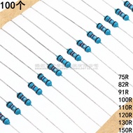 Inline Metal Film Resistor 1/4W 75R/82R/91R/100R/110R/120R/130/150R Inline 1%