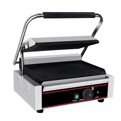 2200W Stainless Steel Cast Iron Sandwich Panini Contact Grill Maker