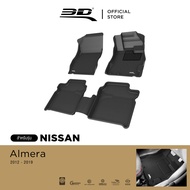 3D Mats พรมปูพื้นรถยนต์ NISSAN ALMERA 2012 - 2019 พรมกันลื่น พรมกันนํ้า พรมรถยนต์