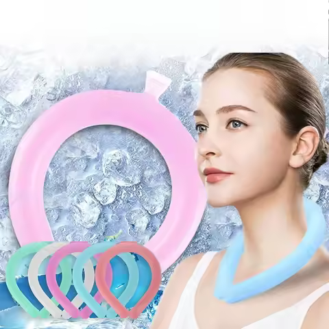 Summer Neck Cooling Ring, Reusable Wearable Gel Ice Pack, Portable Outdoor Sports Neck Cold Cooling 
