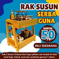 2-tier spice rack, multi-purpose spice rack, wooden spice rack, aesthetic spice rack