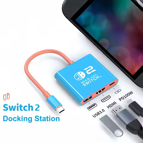 Docking Station for Nintendo Switch 2,4K 60Hz TYPE-C Hub with HDMI and USB-C 3.0 PD100W Charge Perfe