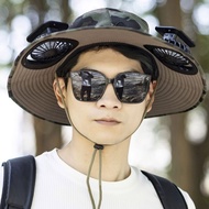 Solar Fan Hat Sun Hat Summer Solar Fan Hat Outdoor Mountaineering+USB Charging Sun Hat Adult Fishing
