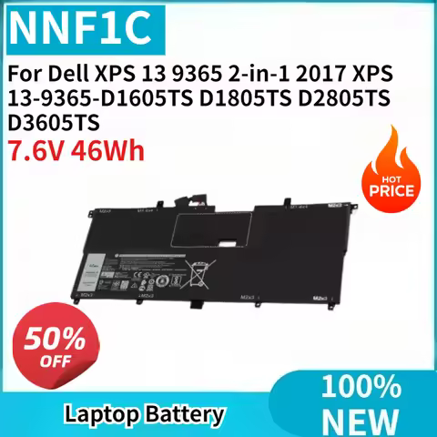 Brand New Laptop Battery NNF1C 7.6V 46Wh for Dell XPS 13 9365 2-in-1 2017 XPS 13-9365-D1605TS D1805T