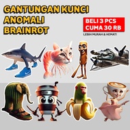 GANTUNGAN Anomali Brainrot Keychain Anomali Tung Sahur Keychain Acrylic Keychain Accessories