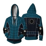 Slim Fit Anime Zip Hoodie for Men | Statement 3D Graphic Print & Streetwear Style