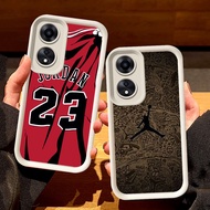 White Casing for OPPO A98 A17K A18 A58 A38 A60 A78 A17 5G S55 J-jordan logo