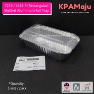 [5sets] 7219 / 4423-P (Rectangular) MyChef Aluminium Foil Tray - Aluminium Foil Tray with Clear Lid,