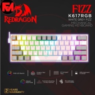 Redragon FIZZ - K617RGB (WHITE Gray) MECHANICAL GAMING KEYBOARD | Official Warranty | Fancy_makassar