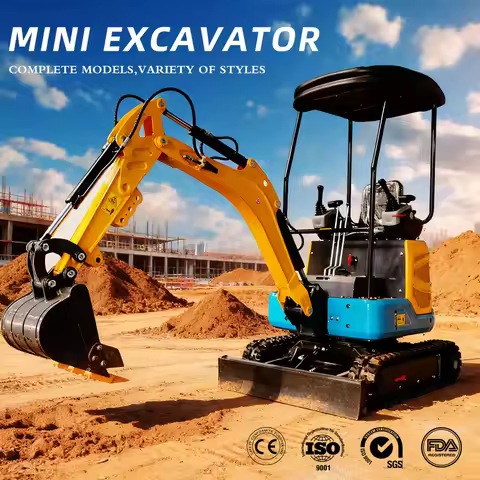 0.8-2 Ton Mini Excavator DDP Shipping Small Digger Hydraulic Full Accessories Agricultural Excavator