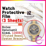 Watch Protection Cover Films for Rolex Datejust2 41mm (Fluted Bezel, Oyster Bracelet) 116333 (3 shee