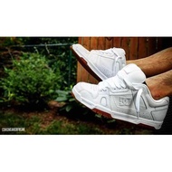 White All White DC STAG Skateboard Shoes Leather Upper Retro Thick Tongue Wear-Resistant Outsole Sho