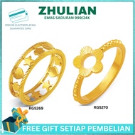 RG5269 RG5270 NEW COLLECTION  ZHULIAN ORIGINAL MURAH CINCIN MINAMALIST CLOVER (FREEGIFT + FREE GUARA