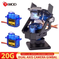 9IMOD Dual Axis Servo Gimbal Camera Mount with Anti-Vibration, 20G Mini Platform for 28x28mm FPV Cam