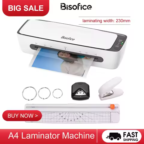 6 in1 SL688 A4 Laminator Machine Set Hot and Cold Lamination 2 Roller System 9 inches Max Width w/ P