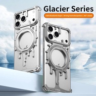 Minimalist metal frameless phone case, suitable for iPhone 17 Pro Max 17 Pro 16Pro Max magnetic phon