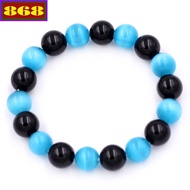 Black stone bracelet + blue opal, bead bracelet