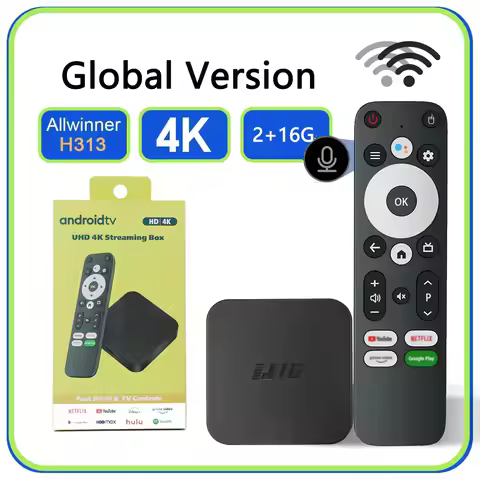 4K Ultra HD Smart TV Box U16 Android 11.0 Allwinner H313 2GB RAM 16GB ROM with Dual Band WiFi for Hi