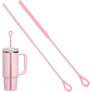 2Pcs Silicone Straw Cleaner Brush, 9.84in Reusable Straw Cleaner with Bendable Steel Core, Extra Lon