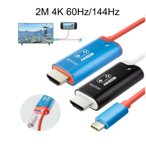 4K 60/144HZ HDMI-Compatible for Switch 2 Universal Type C To HDMI-Compatible Adapter for Switch/Swit