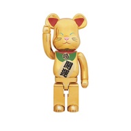 [In Stock] BE@RBRICK x Maneki Neko Lucky Cat Gold Plated 1000% 开运