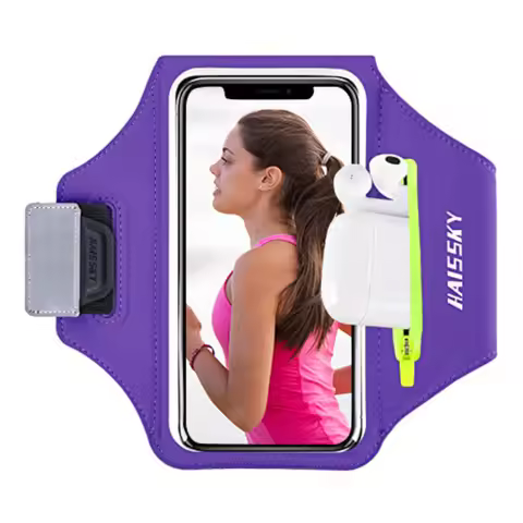 6.5" Zipper Running Sports Armbands For iPhone 16e 16 15 14 13 12 11 Pro Universal Outdoor Fitness B