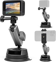 Action camera suction cup mount car suction cup holder with 360° double head and 1/4 thread phone ho