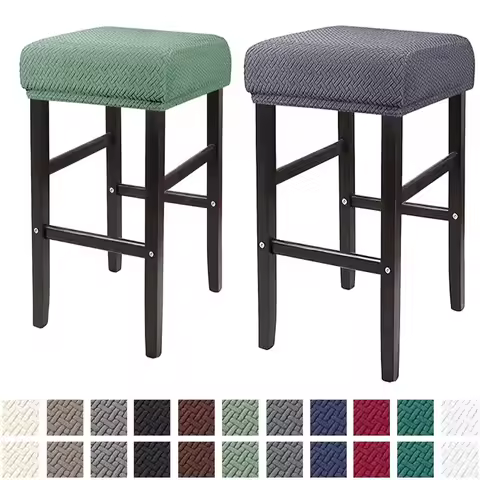 Stretch Rectangle Bar Stool Covers Jacquard Stool Cover Washable Counter Stool Covers Bar Stool Seat