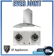 EF EFH 2763 WT VSB [76cm] Gas Hob + CK VETRO PLUS [90cm] Cooker Hood Bundle Deal!