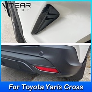 Vtear for Toyota Yaris Cross 2024 2025 Car Front and Rear Fog Lamp Decorative Covers Plastic Chrome Plated Carbon Fiber Pattern Automotive Interior Modification Parts Accessories