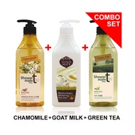 [COMBO SET] SHOWER MATE BODY WASH 550ML (CHAMOMILE+GREEN TEA+GOAT MILK) RELBE BEAUTY