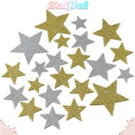 ZAIJIE1 200pcs Glitter Star Foam Stickers, Paper Silver and Gold Sparkly Foam Stickers, More Persona