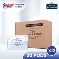(Carton Deal) Clean Conscience 6-in-1 Laundry Pod Hypoallergenic 20 Pods x12 - Plastic Waste Free