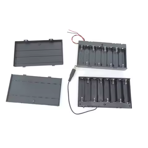 8XAA Batteries Holder Storage box Case with DC plug Plastic 12V 1.5V power Battery ON/OFF Switch wit