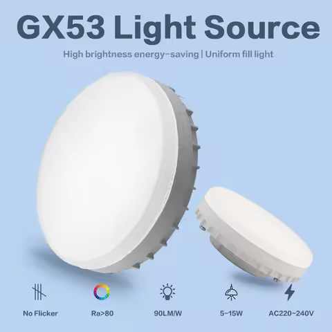 1-20pcs LED Bulb GX53 Spot light 5W-15W 220V Reflector 50W Equivalent, Disc Frosted Puck Warm White 